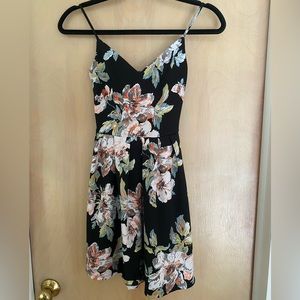 Black floral dress size xs